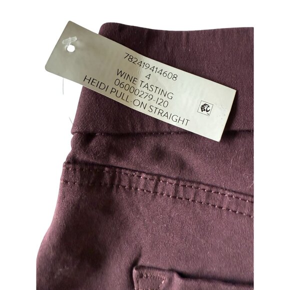 NWT Nine West Women's Heidi Pull On Pant Wine Burgundy Jeans Twill SIZE 4 - Picture 8 of 10